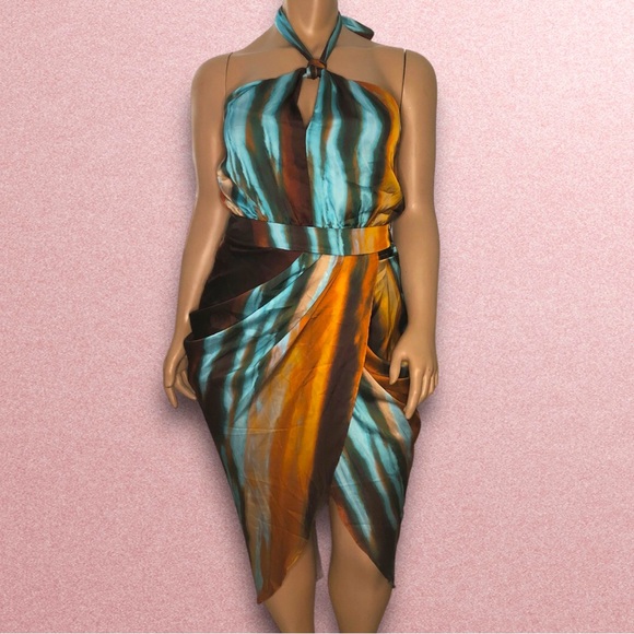 NWT NY&Co x Gabrielle Union Collection Printed Halter Dress - Picture 2 of 8